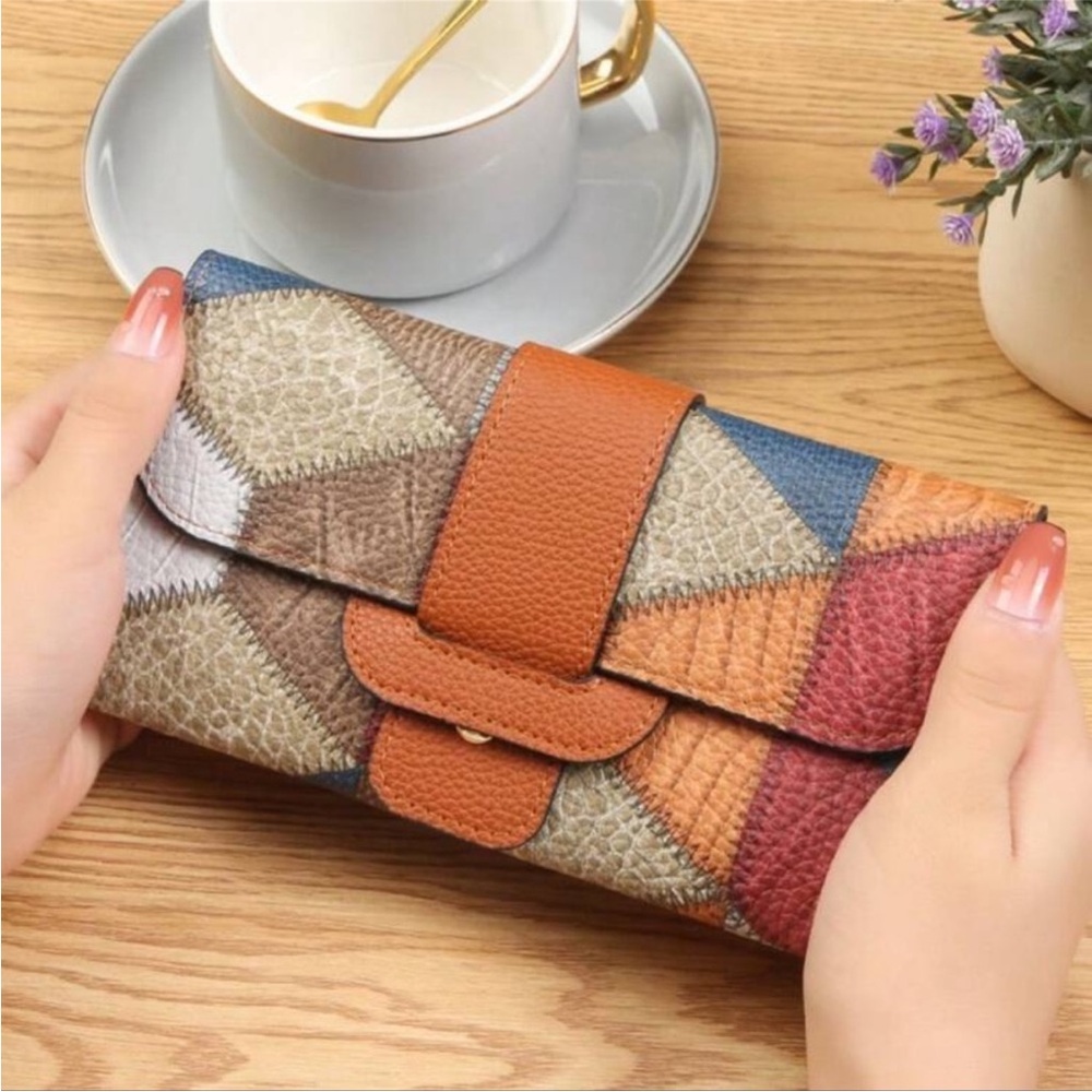 💝Boutique Patchwork Leather Clutch Wallet